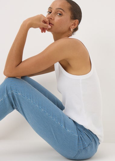 Blue Stripe Cropped Jeggings