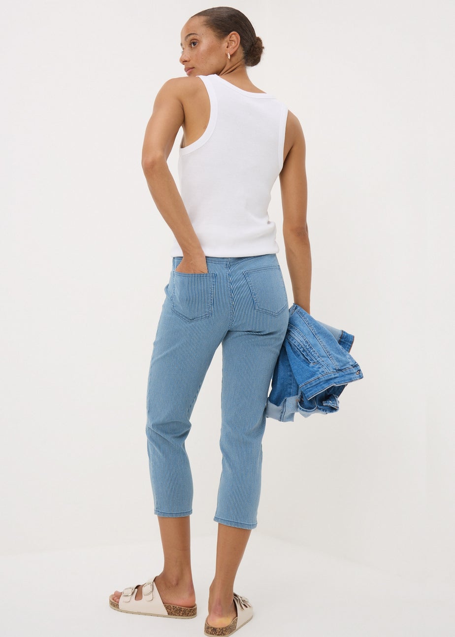 Blue Stripe Cropped Jeggings