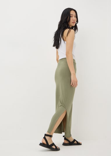 Green Jersey Maxi Skirt