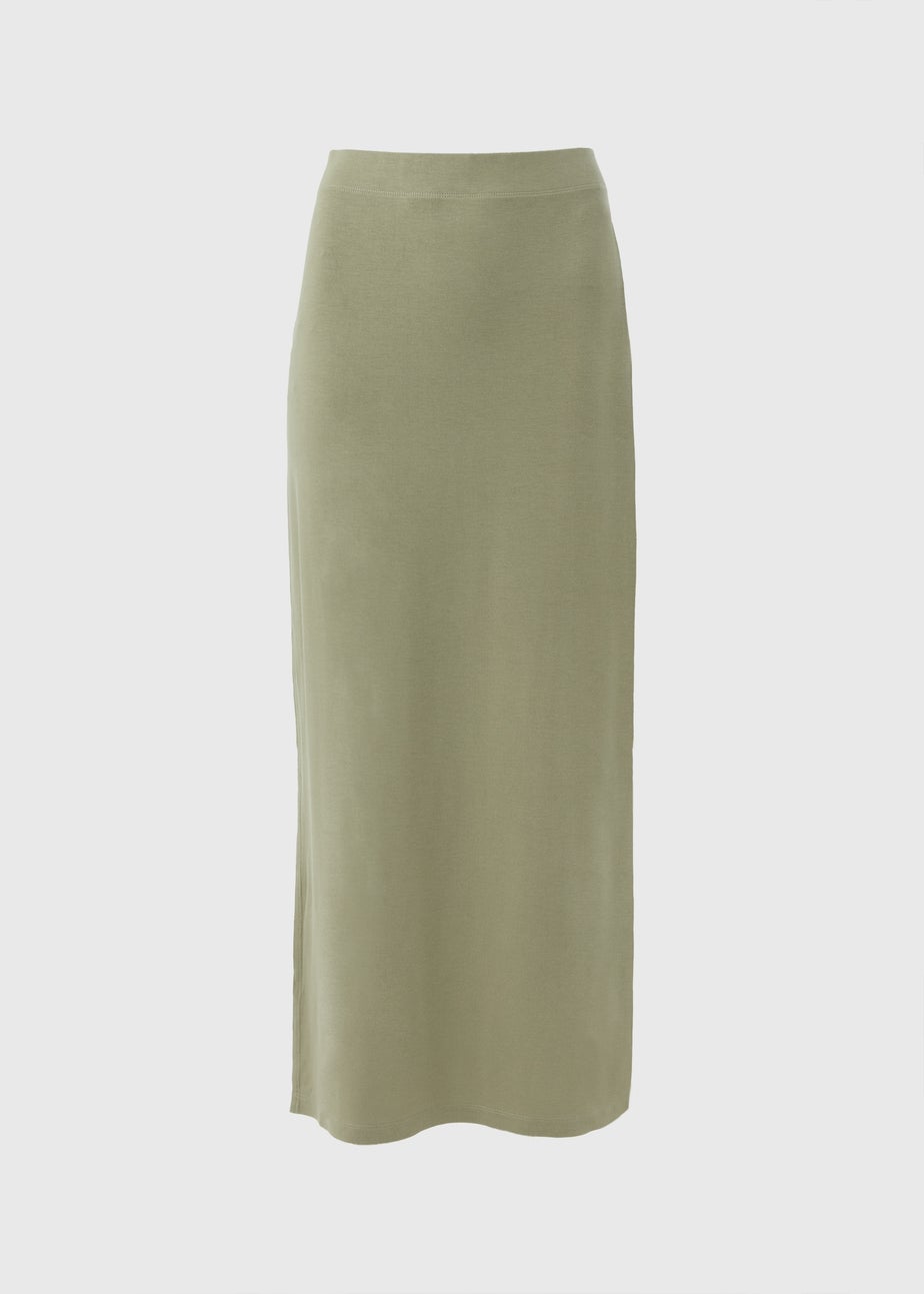 Green Jersey Maxi Skirt