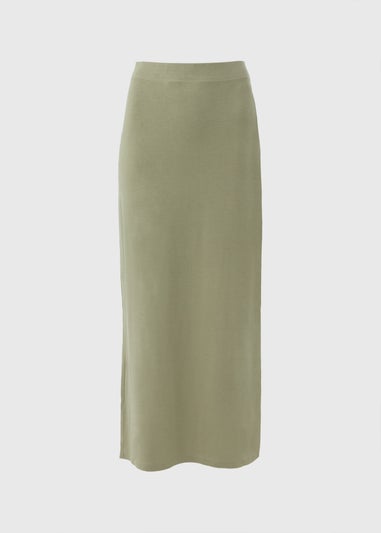 Green Jersey Maxi Skirt