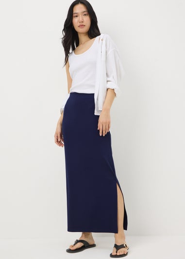 Navy Jersey Maxi Skirt