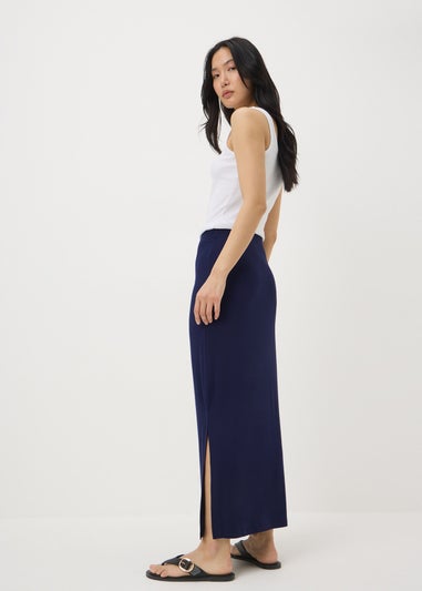 Navy Jersey Maxi Skirt