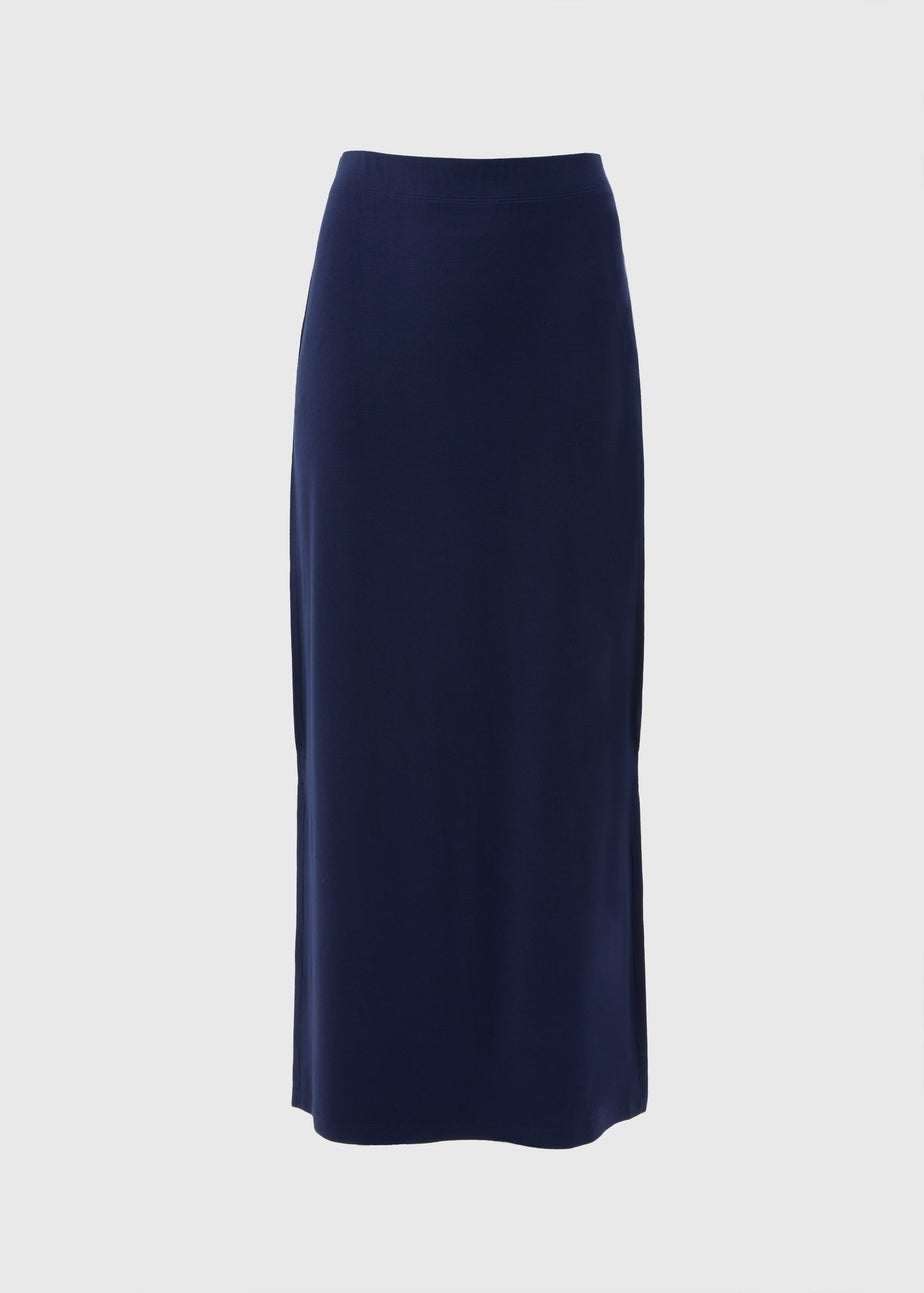 Navy Jersey Maxi Skirt