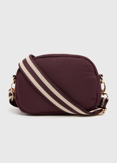 Women's Burgundy Nylon Camera Bag
