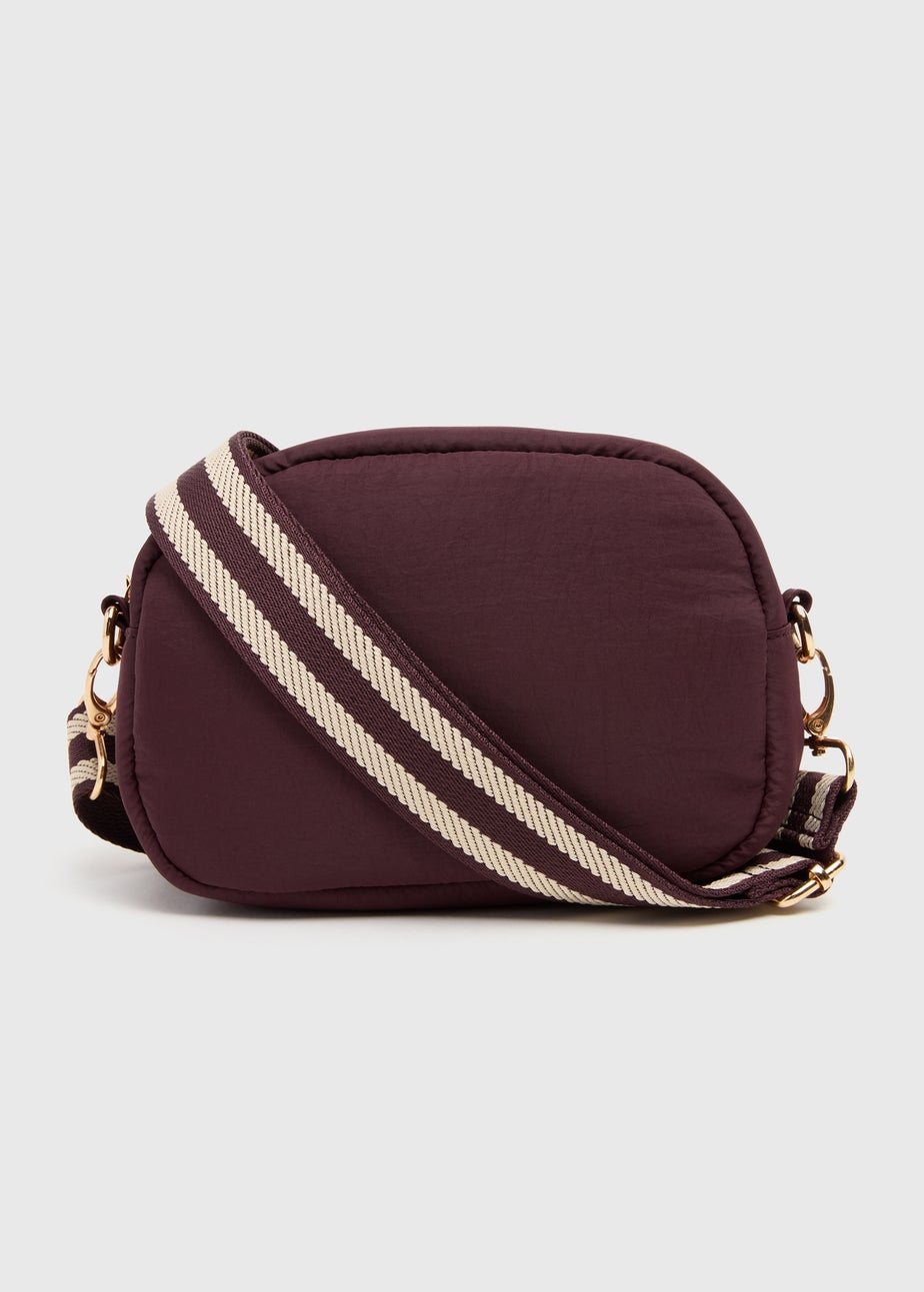 Women's Burgundy Nylon Camera Bag