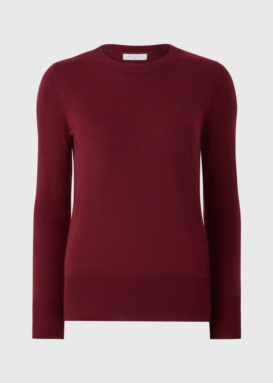 Burgundy Crew Neck Super Soft Jumper