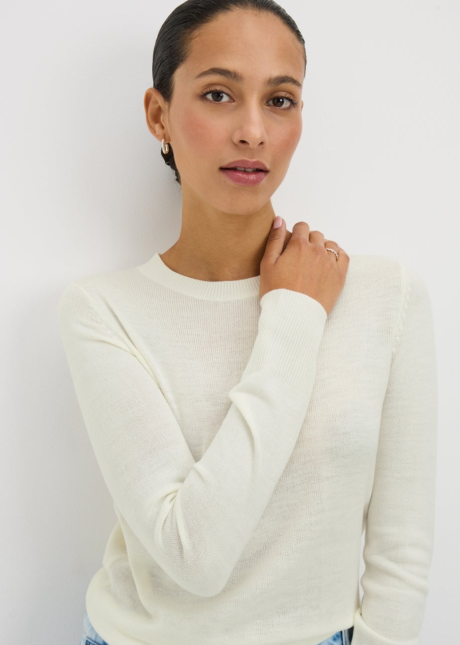 Cream Crew Neck Jumper