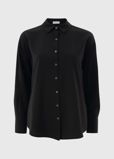 Black Textured Button Shirt