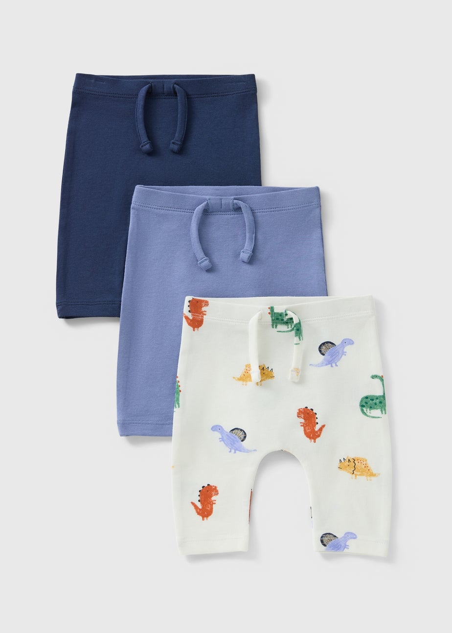 3 Pack Baby Navy Dinosaur Leggings (Newborn-23mths)