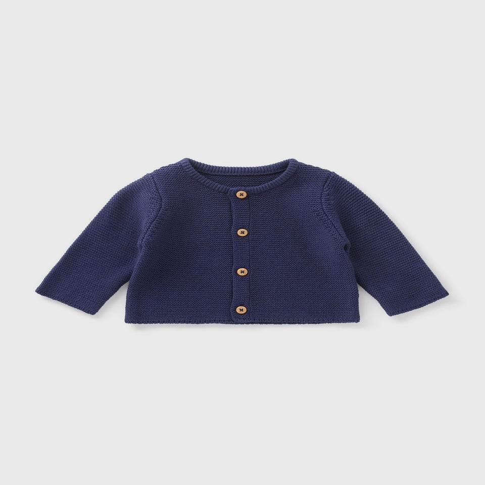 Baby Navy Knitted Cardigan (Newborn-23mths)