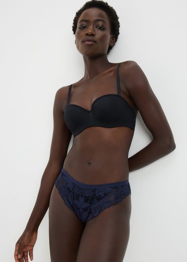 3 Pack Teal & Cream & Navy Lace Brazilian Knickers