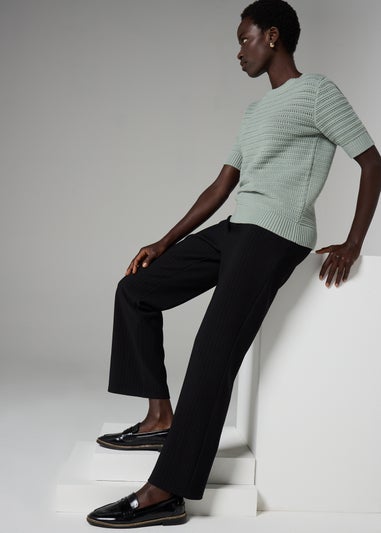 Et Vous Black Mini Ribbed Trousers