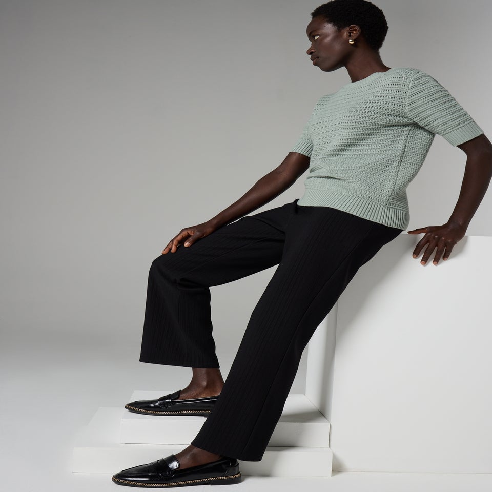 Et Vous Black Mini Ribbed Trousers