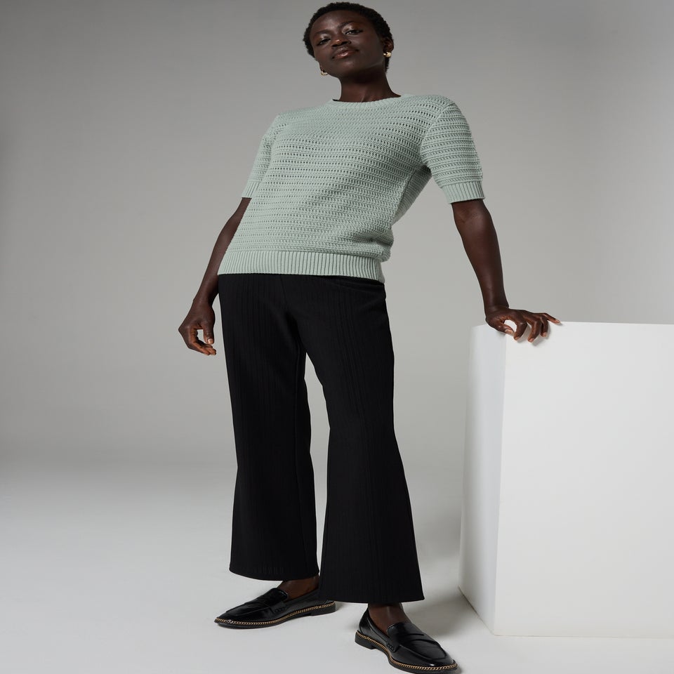 Et Vous Black Mini Ribbed Trousers
