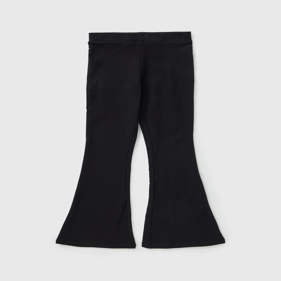 Girls Black Flare Leggings (7-15yrs)