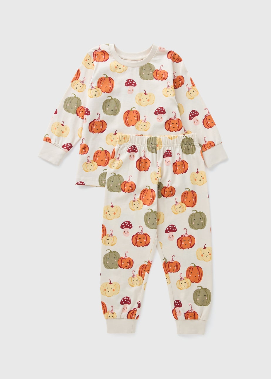 Kids Oatmeal Pumpkin Print Pyjama Set (1-7yrs)