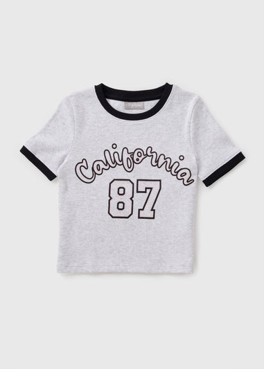 Girls Grey California T-Shirt (7-15yrs)