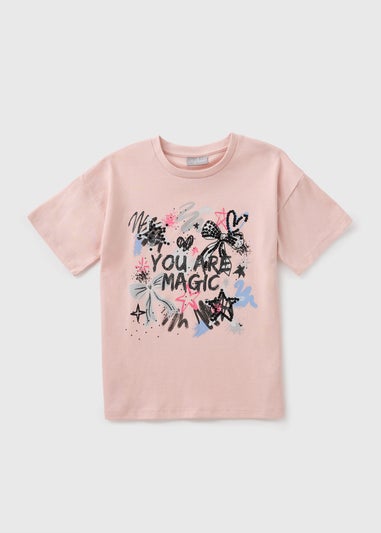 Girls Pink You Are Magic Sequin T-Shirt (7-15yrs)