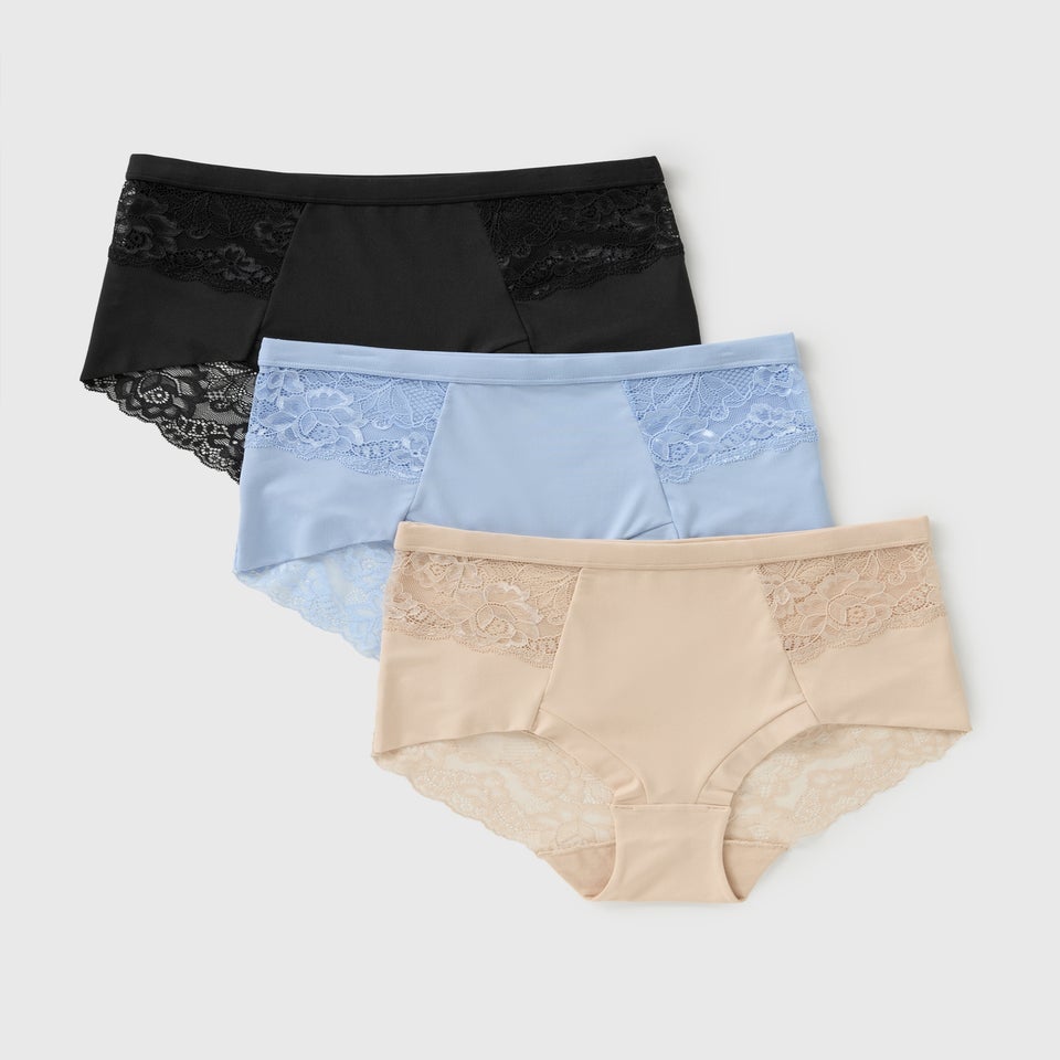 3 Pack Lace Full Knickers