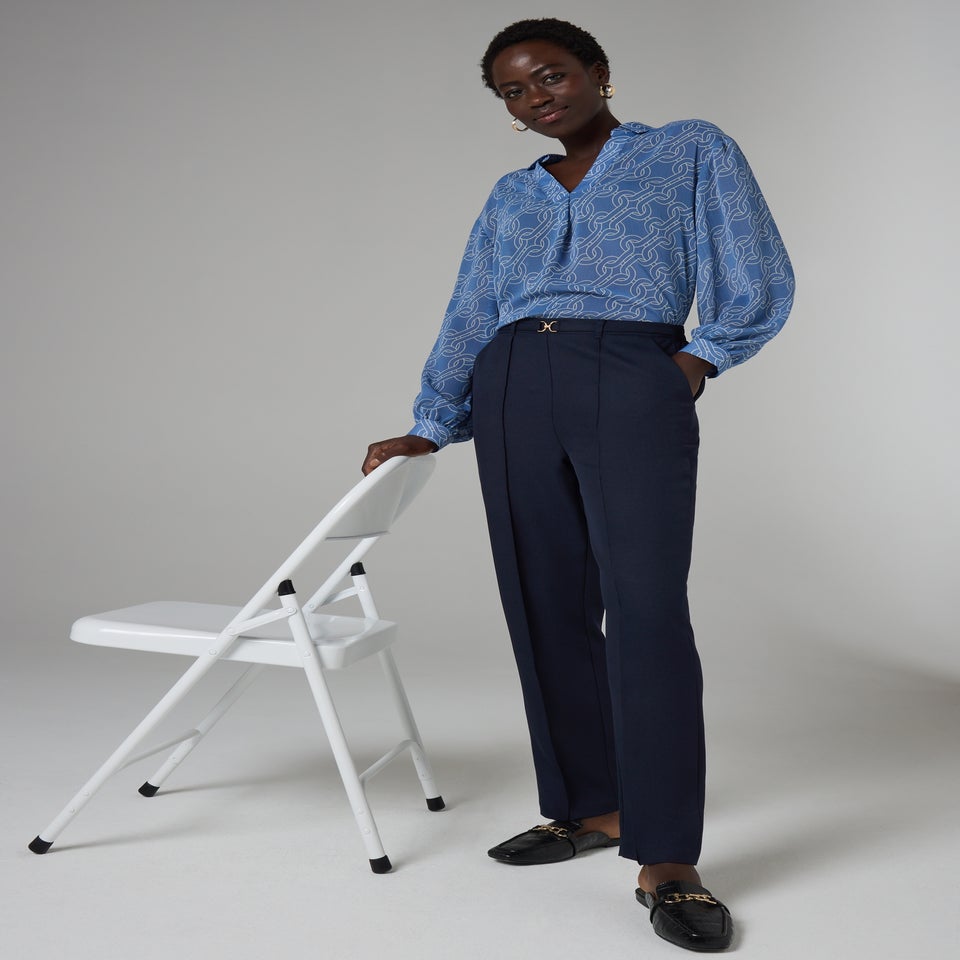 Et Vous Navy Snaffle Trousers