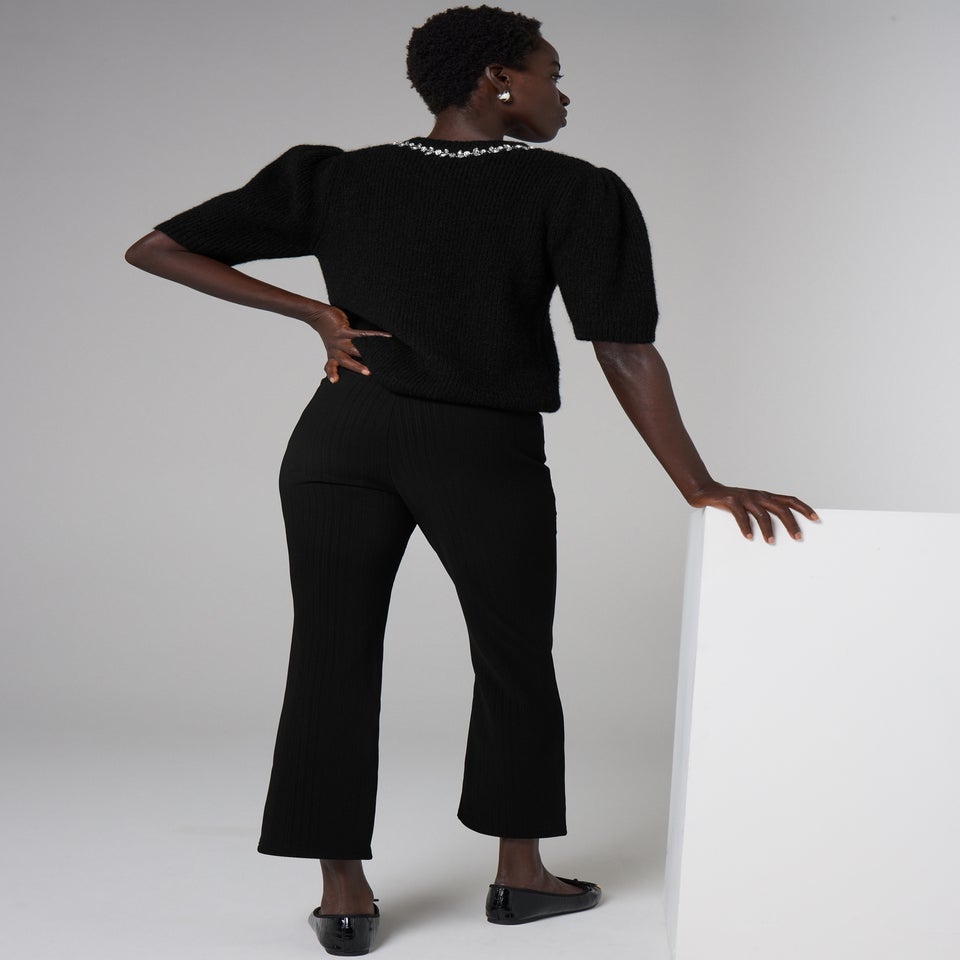 Et Vous Petite Black Ribbed Trousers