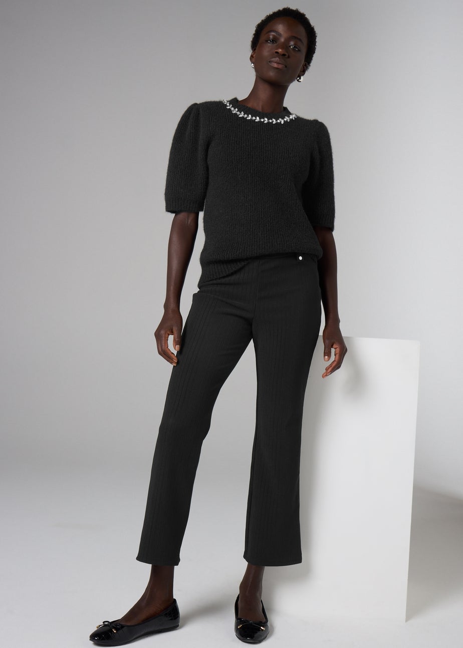 Et Vous Petite Black Ribbed Trousers