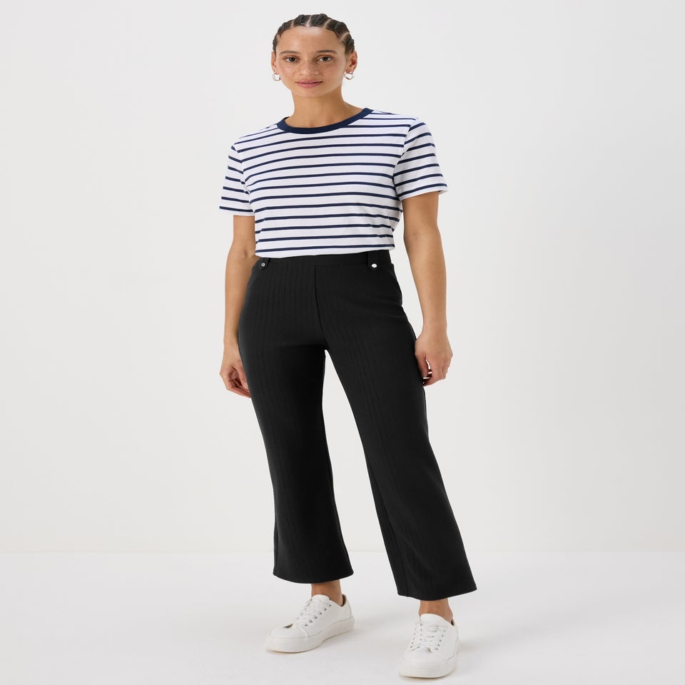 Et Vous Navy Rib Petite Trousers