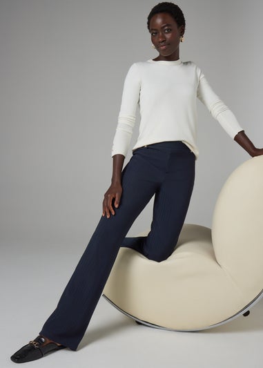 Et Vous Long Navy Bootcut Trousers