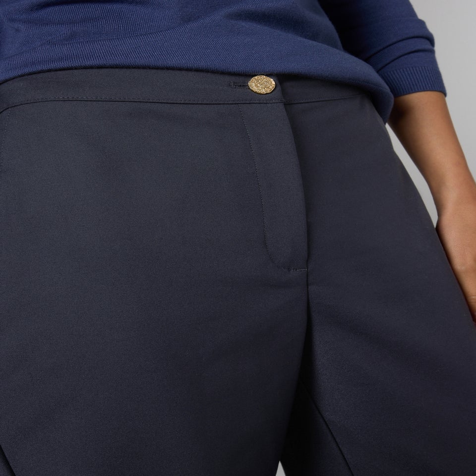 Et Vous Navy Long Capri Trousers
