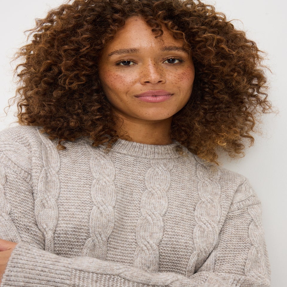 Mocha Cable Knit Jumper