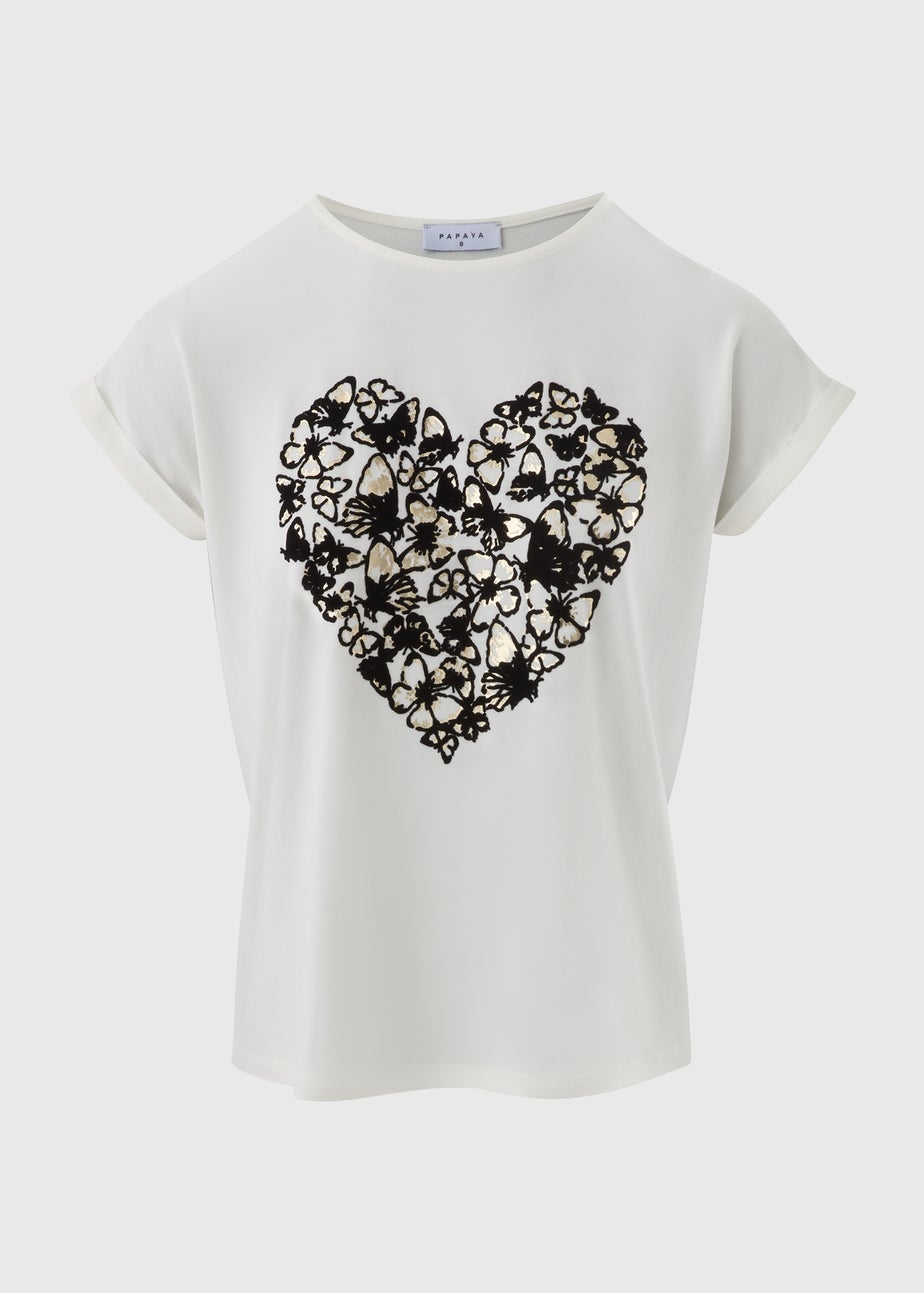 Ivory Butterfly Heart T-Shirt
