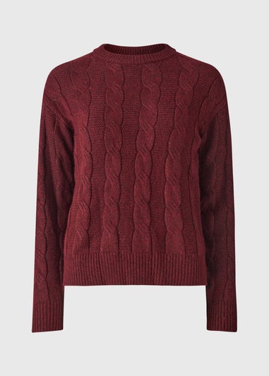 Burgundy Cable Knit Jumper