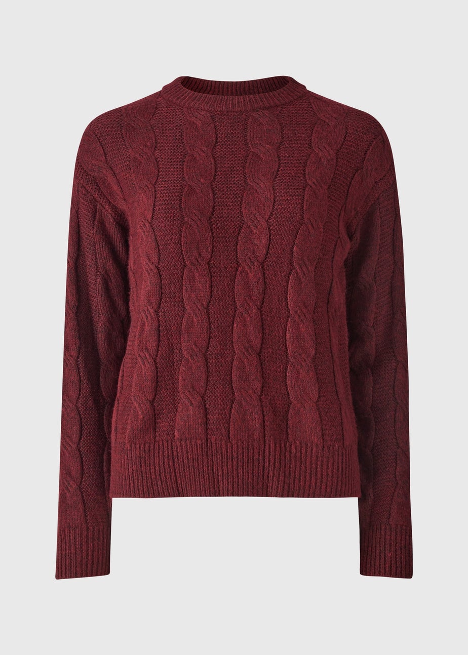 Burgundy Cable Knit Jumper
