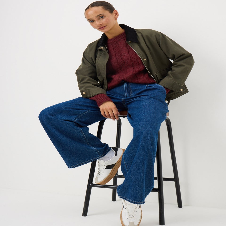 Burgundy Cable Knit Jumper