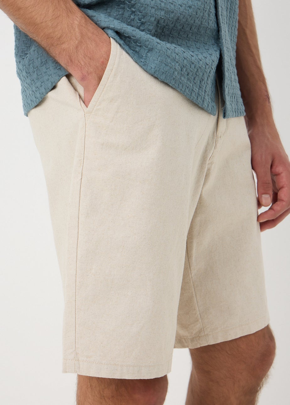 Cream Linen Shorts