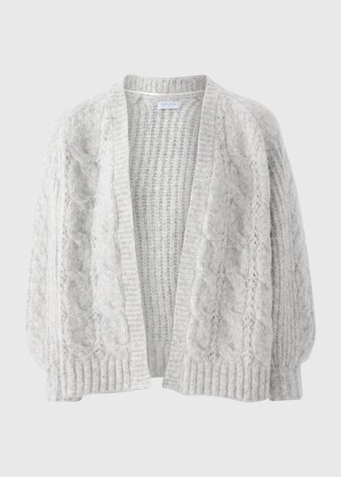 Grey Cable Knit Cardigan