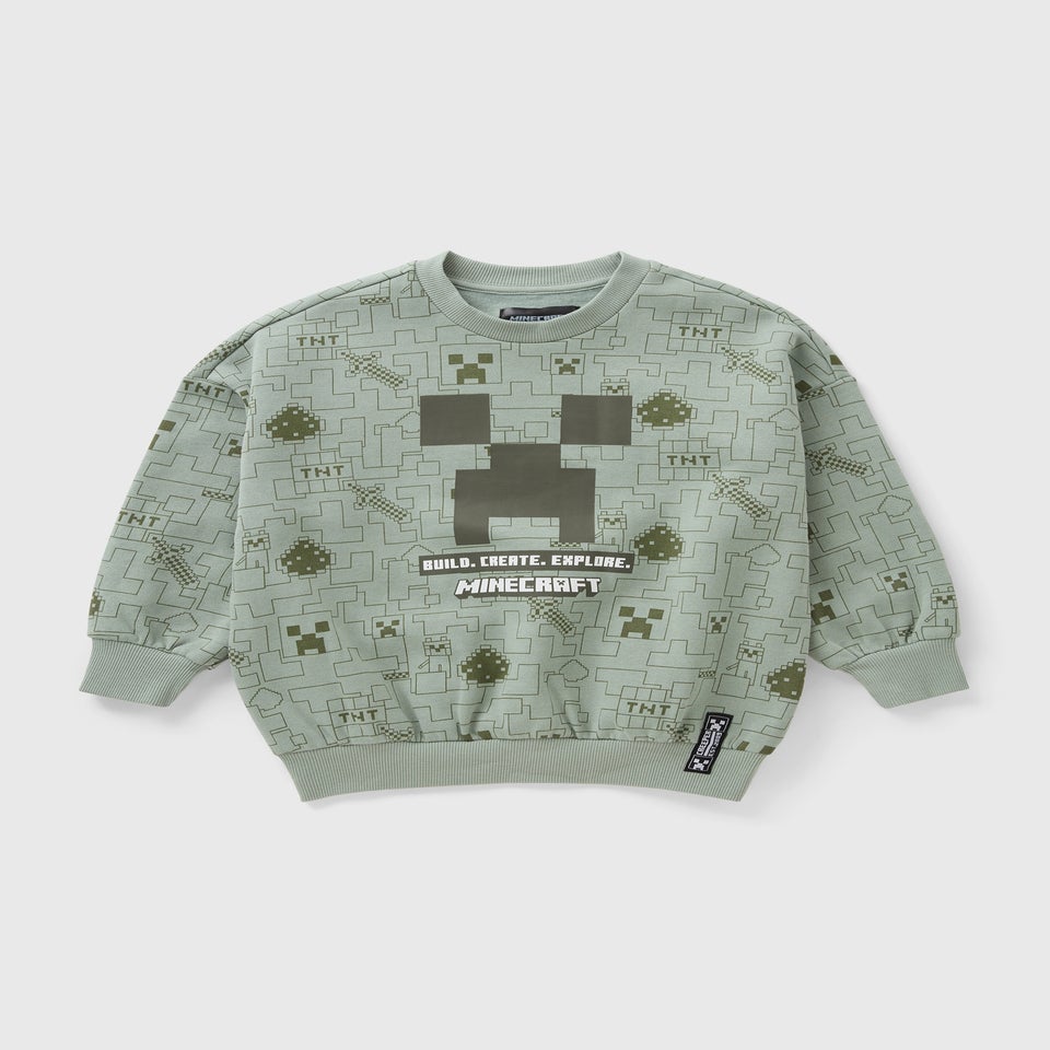 Minecraft Boys Green Sweatshirt (5-13yrs)