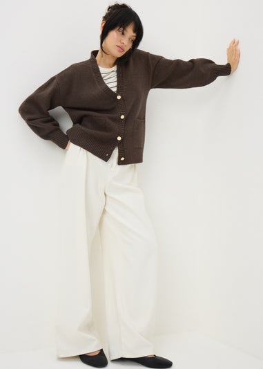 Brown Button Cardigan