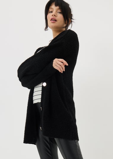 Black Boucle Cardigan