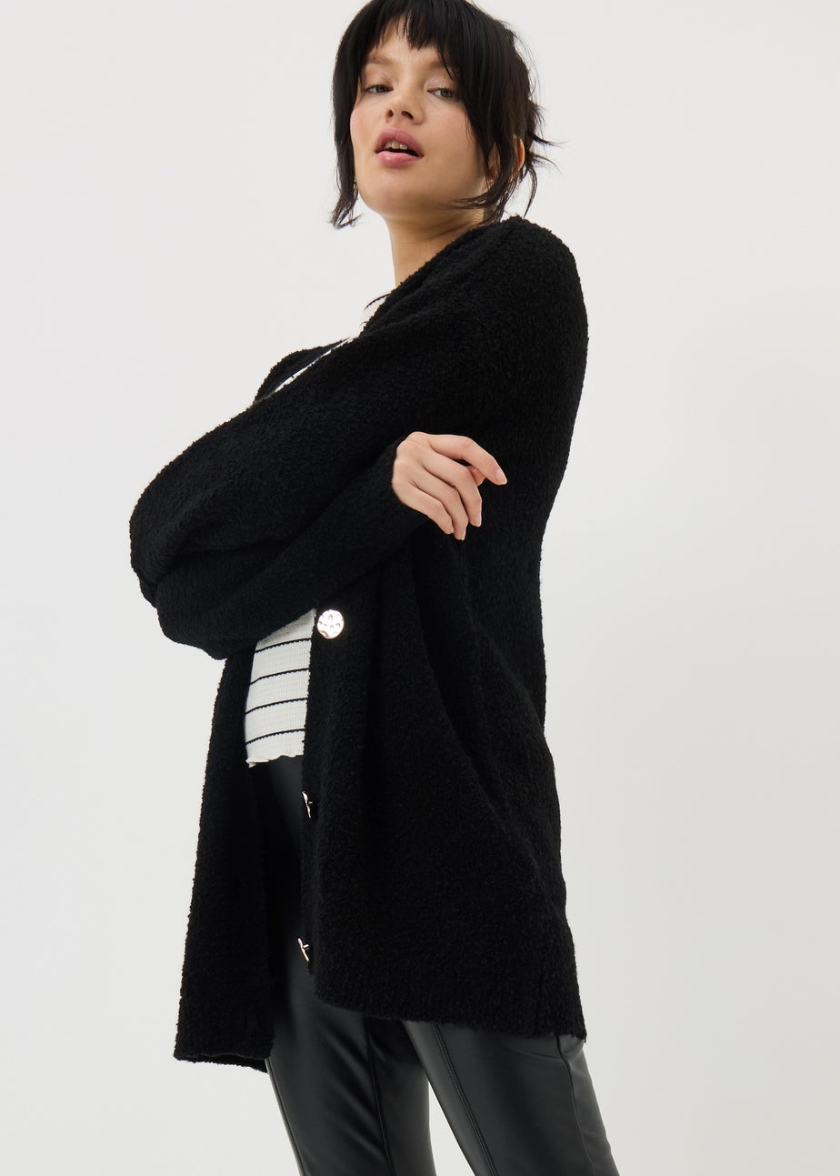Black Boucle Cardigan