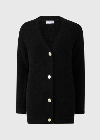 Black Boucle Cardigan