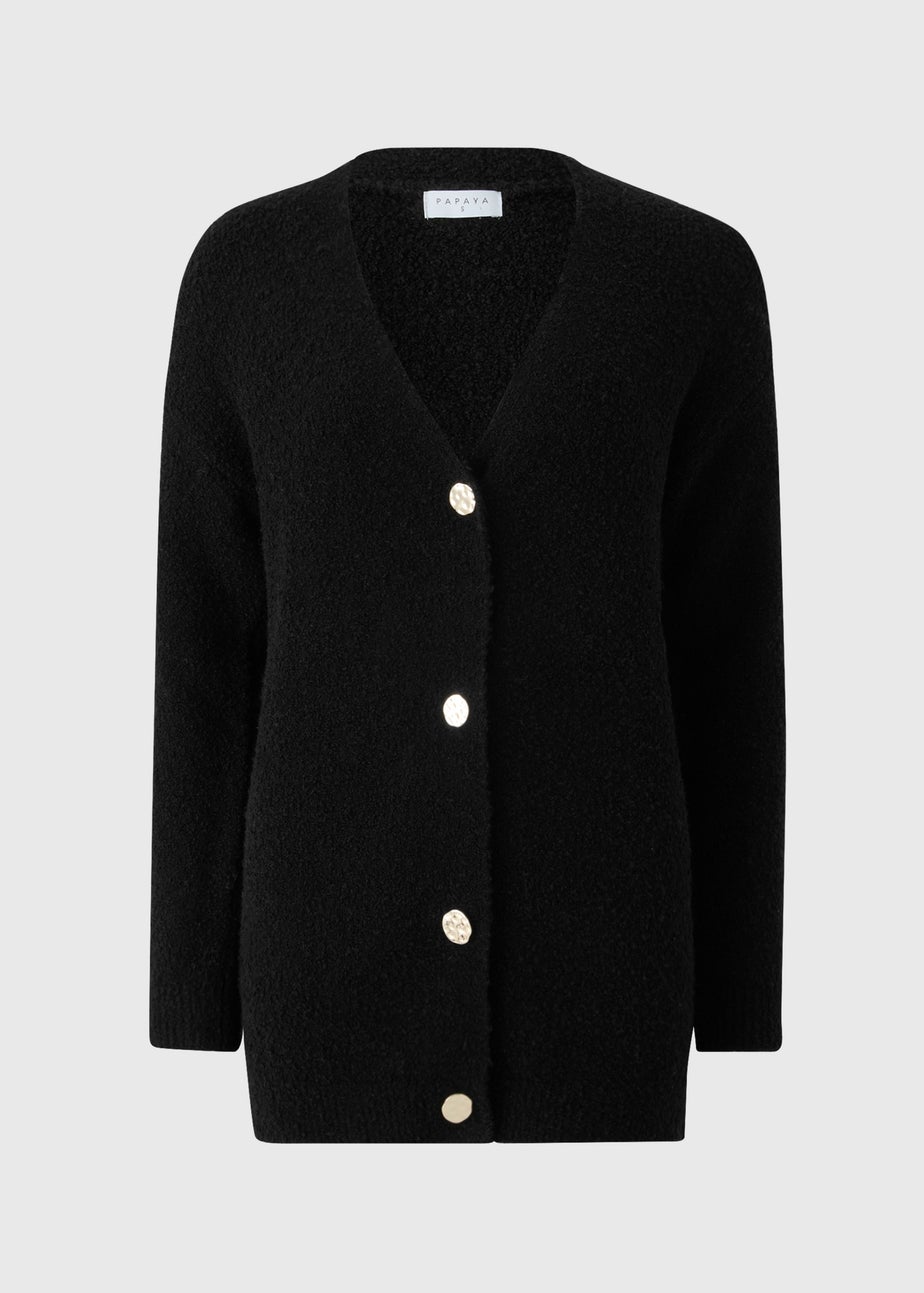 Black Boucle Cardigan