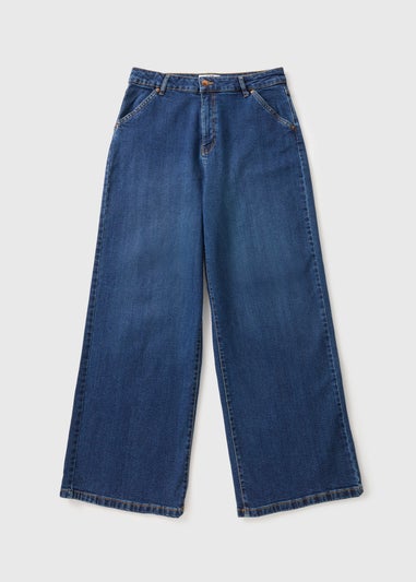 Darkwash Stretch Wide Leg Jeans