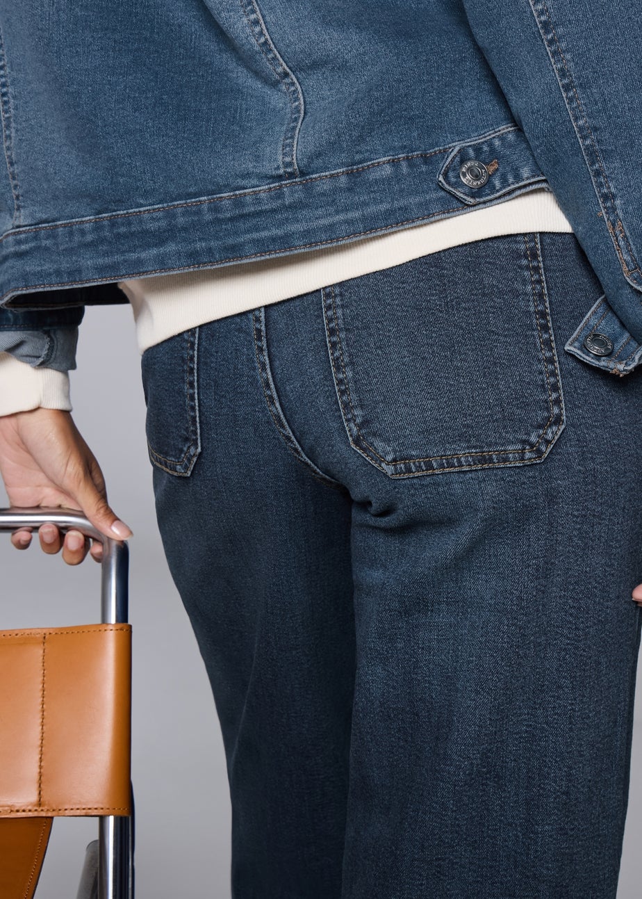 Darkwash Stretch Wide Leg Jeans