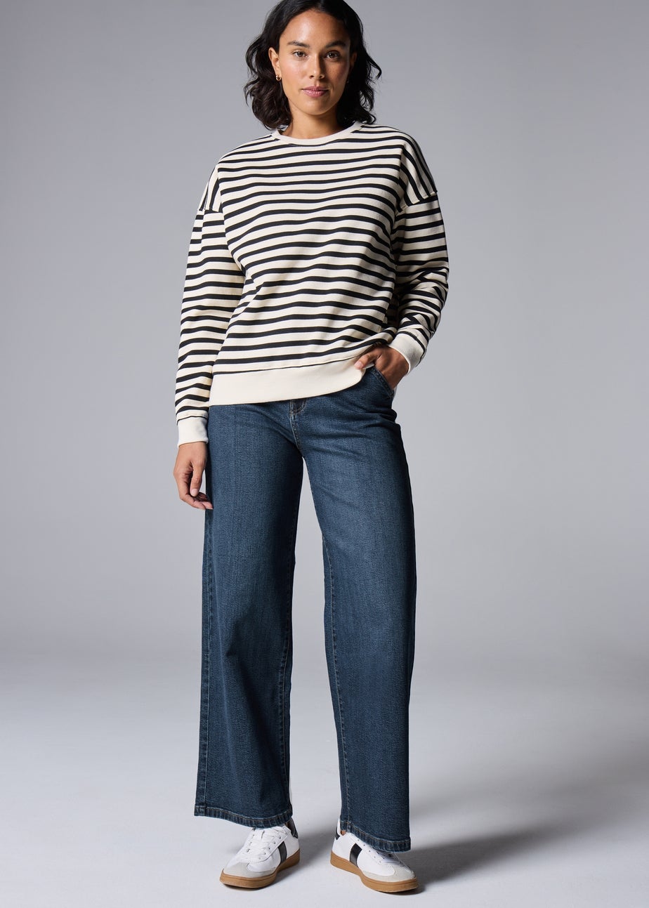 Darkwash Stretch Wide Leg Jeans