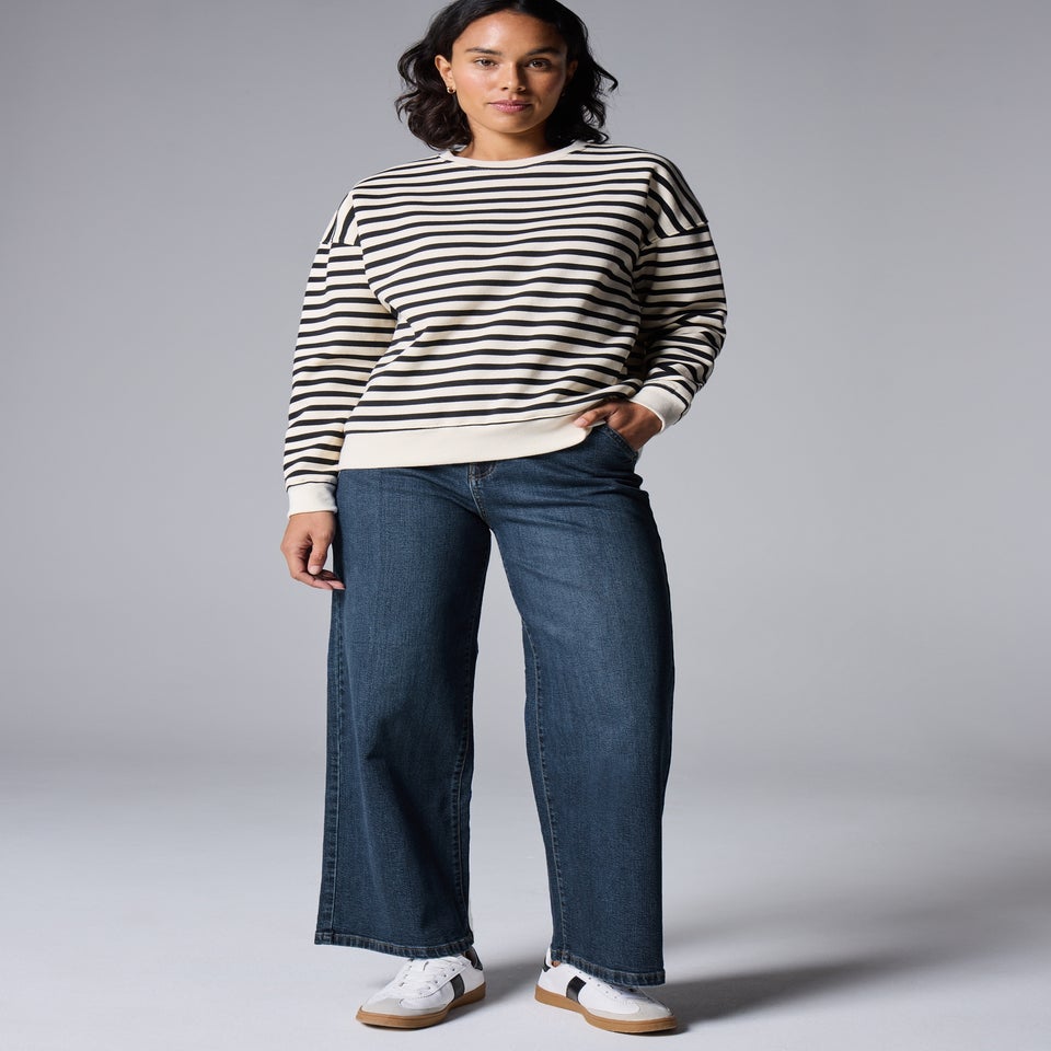 Darkwash Stretch Wide Leg Jeans