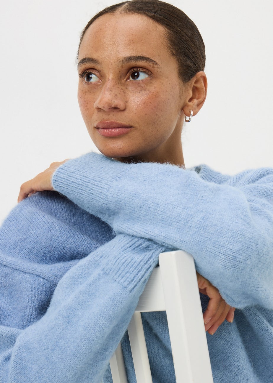 Light Blue Oversized Fluffy Knit Jumper
