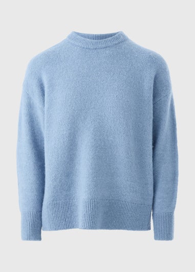 Light Blue Oversized Fluffy Knit Jumper
