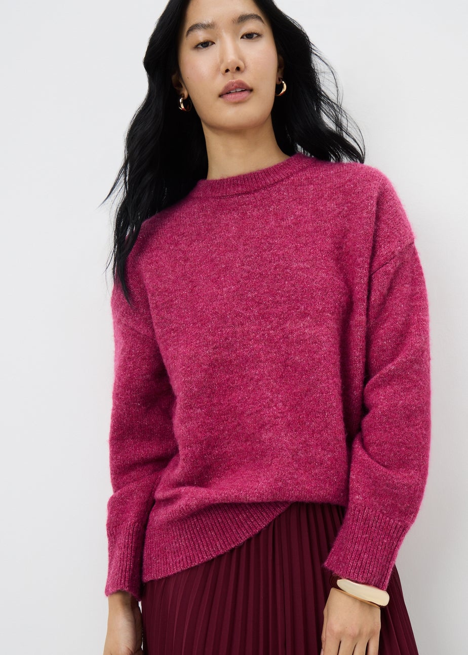 Raspberry Oversized Fluffy Jumper